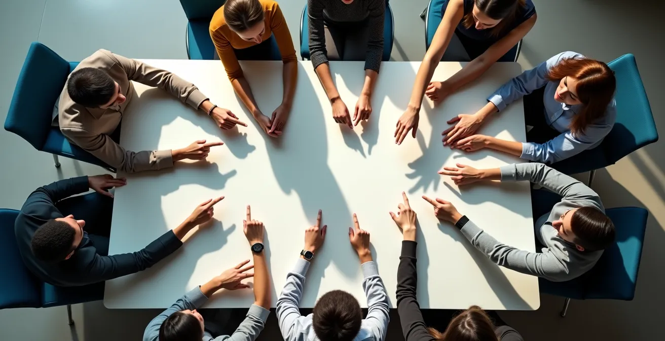 Abstract representation of thought patterns converging after initial anchor point