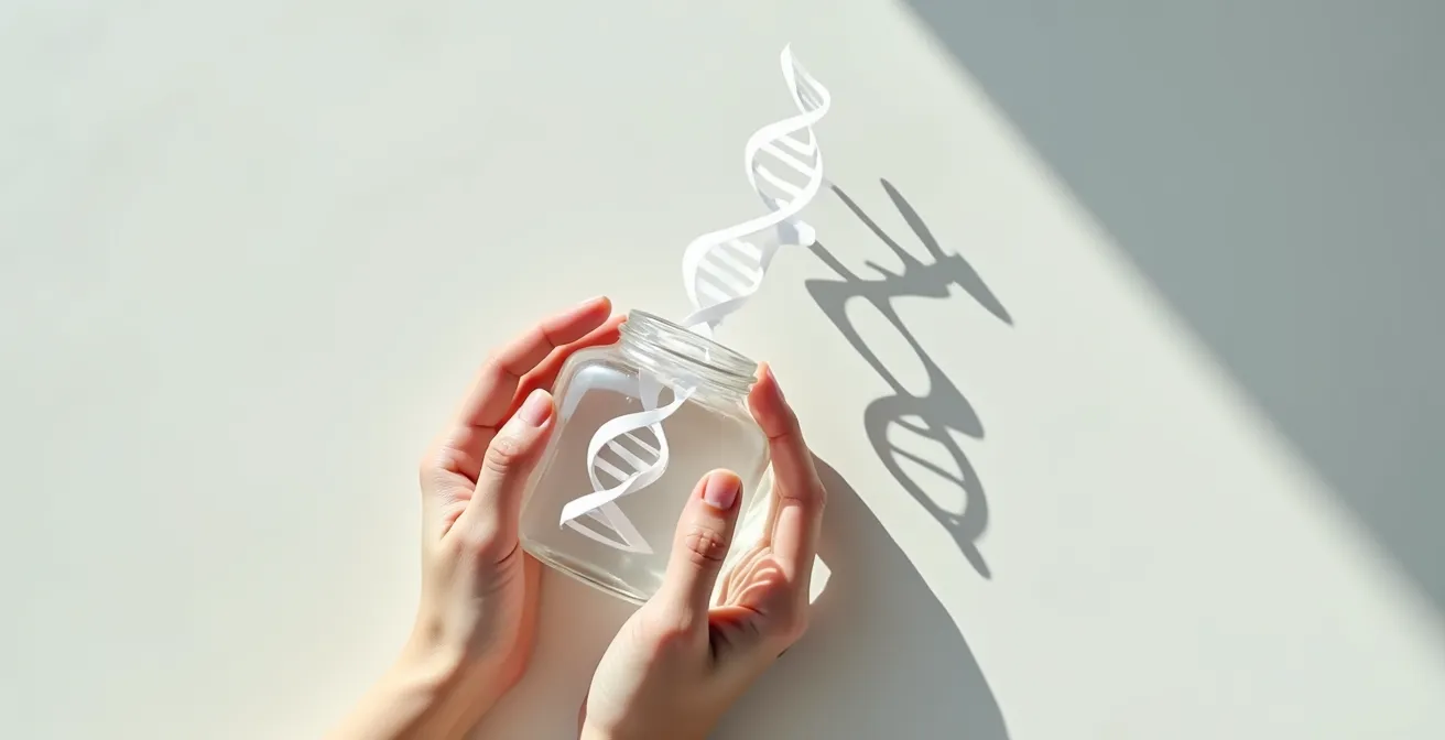 Abstract visualization of data privacy and deletion in genetic testing