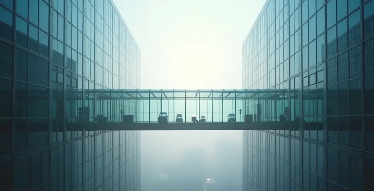 Abstract visualization of secure data transfer between environments